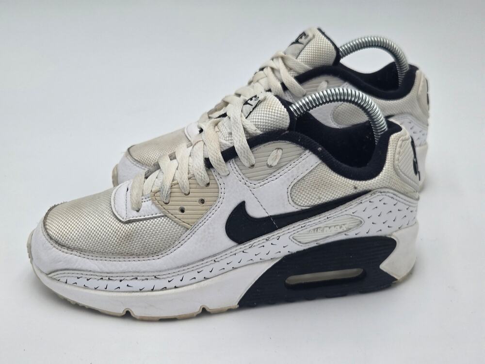 Nike Air Max 90 GS Swooshfetti White Black Youth 6Y Shoes